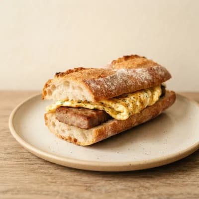 Greggs Lorne Sausage and Omelette Breakfast Baguette